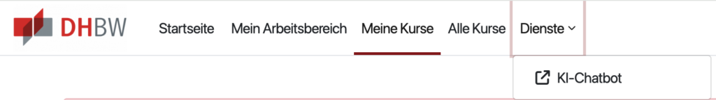 Menuetext DHBW moodle 